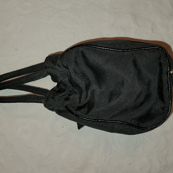 3/$25 Talbots purse, hand bag, black canvas big polka dot bow on front - Picture 6 of 10